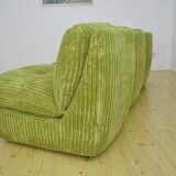 Canapé modulaire en velours côtelé vert, années 1970