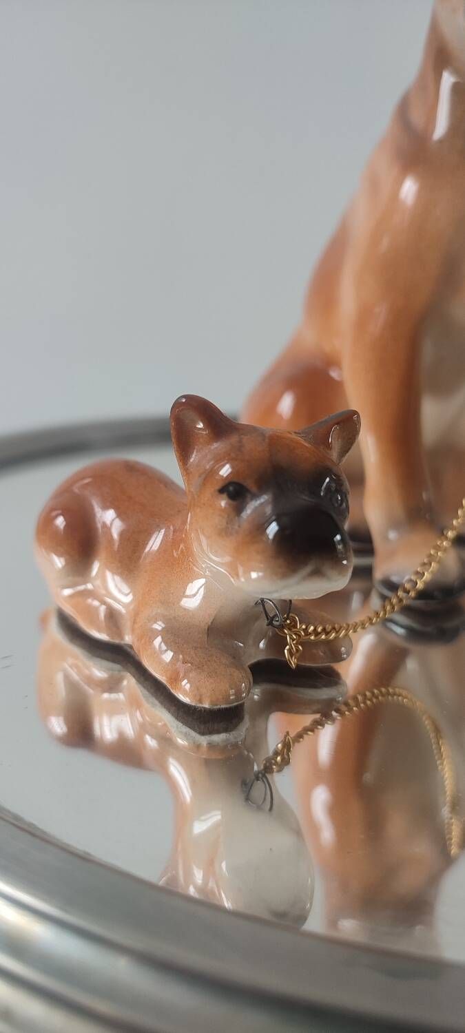 Vintage Ceramic Boxer Family (1950s/60s)