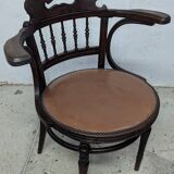 Curved wood armchair J&J khon office