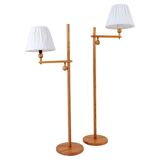 Sculptural modern floor lamps in pine, Yngve Ekström Sweden 1970s