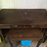 Bureau + tabouret bois
