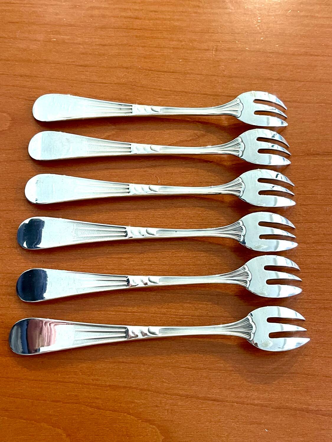 Christofle hemerocallis art nouveau, 6 oyster forks