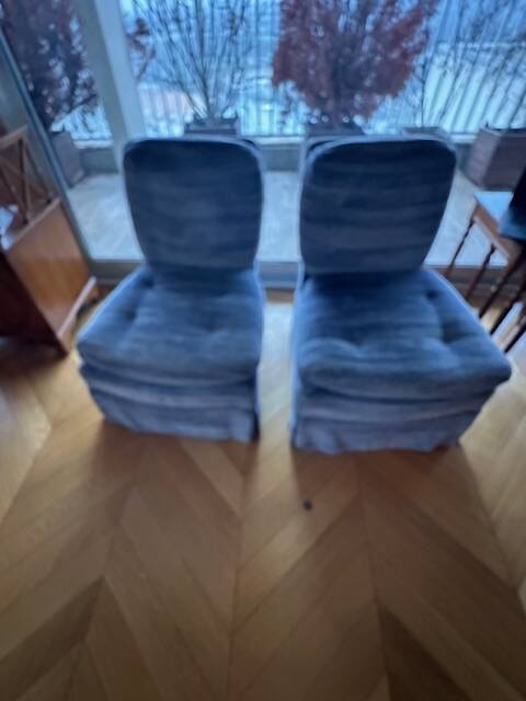 Pair of velvet armchairs