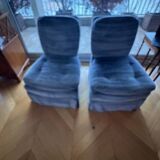 Paire de chauffeuses en velours