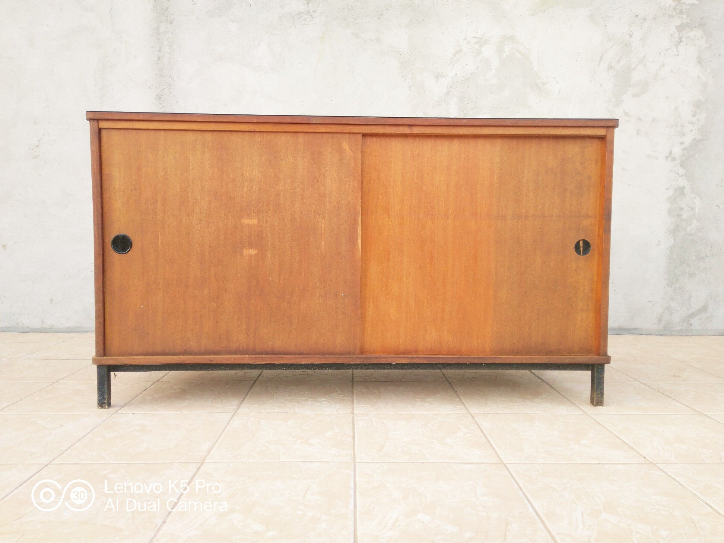 Vintage oak veneer line buffet (2)