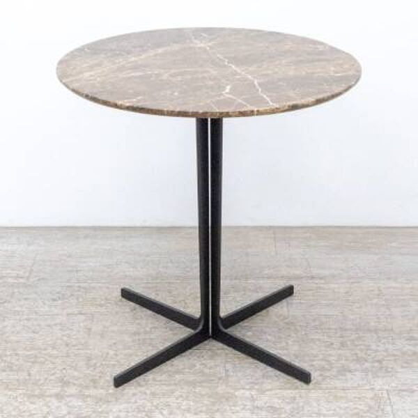 Table ronde reconditionnée TACCHINI Split Ø70 marbre brun 2nd choix