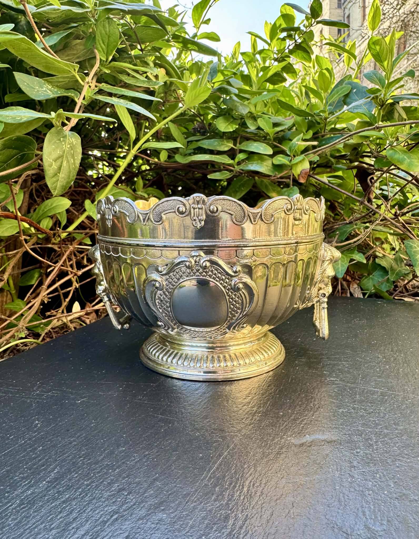 Silver glass cooler in Empire lion style