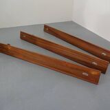 No. 140 Teak Wall Racks by Aksel Kjersgaard for Odder Møbler, 1960s, Set of 3
