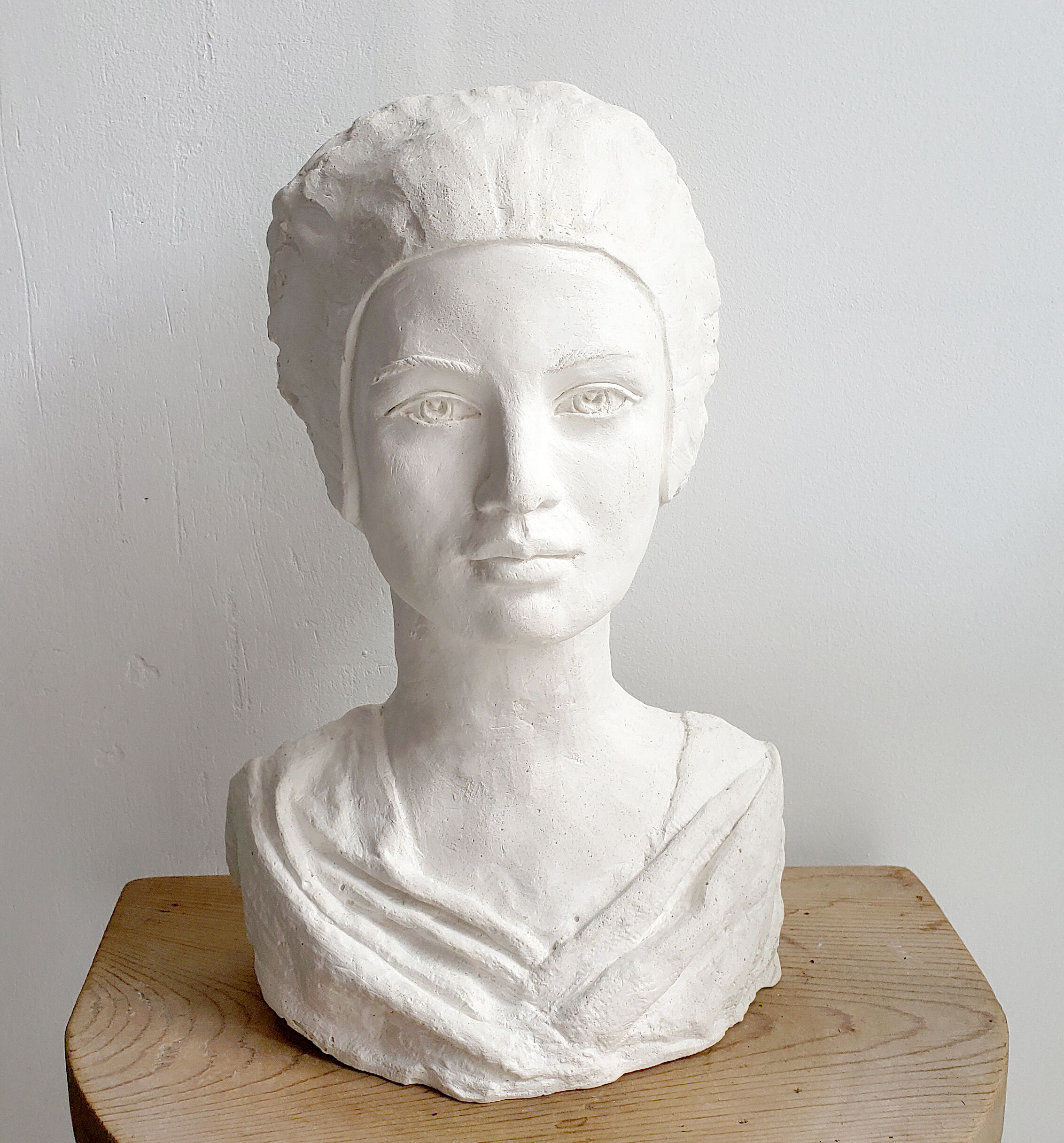 Plaster bust of a woman
