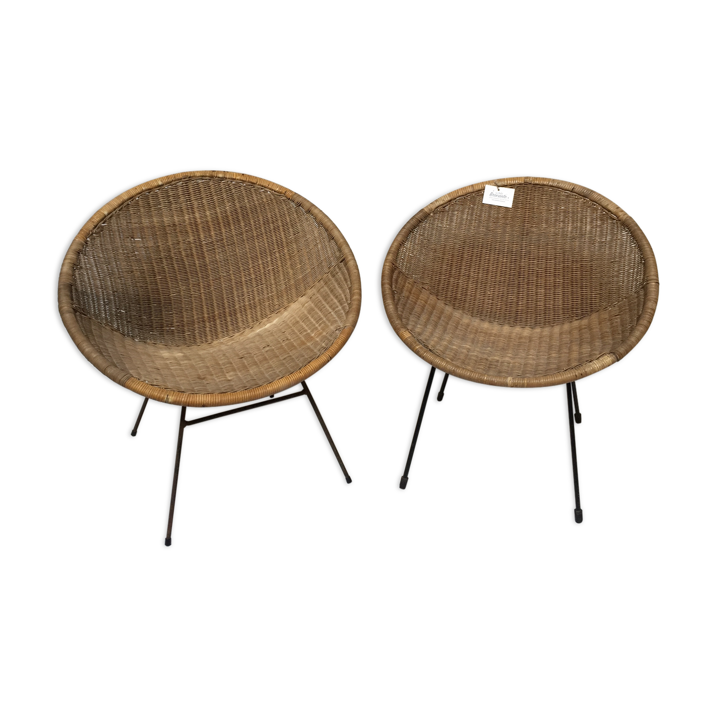 Paire de fauteuils satellite vintage