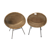 Paire de fauteuils satellite vintage