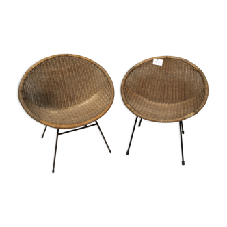 Paire de fauteuils satellite vintage