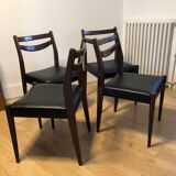 Series of 4 vintage Scandinavian style chairs