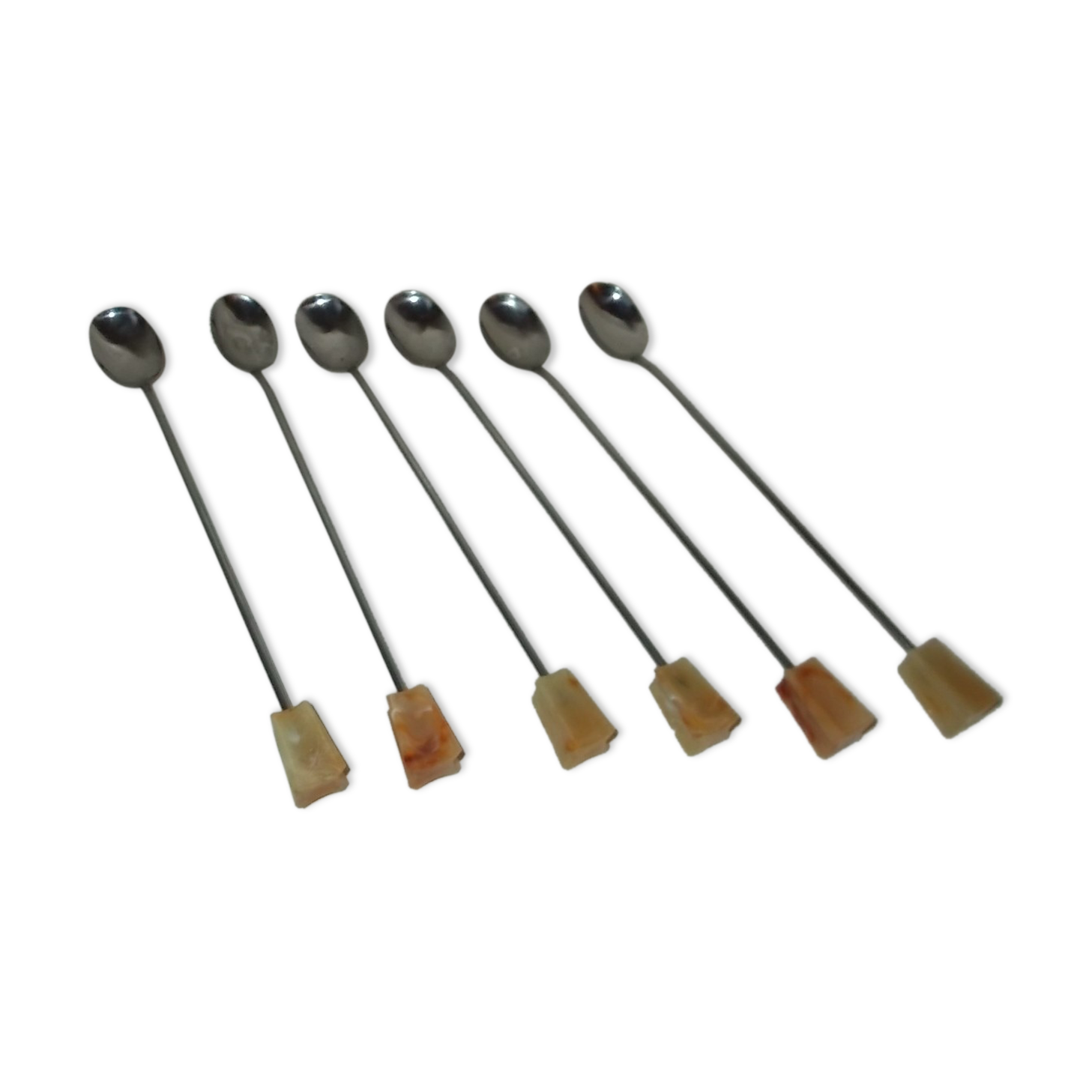 6 long cocktail spoons