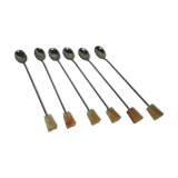 6 long cocktail spoons