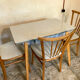 Vintage kitchen table 1960 formica and compass wood legs