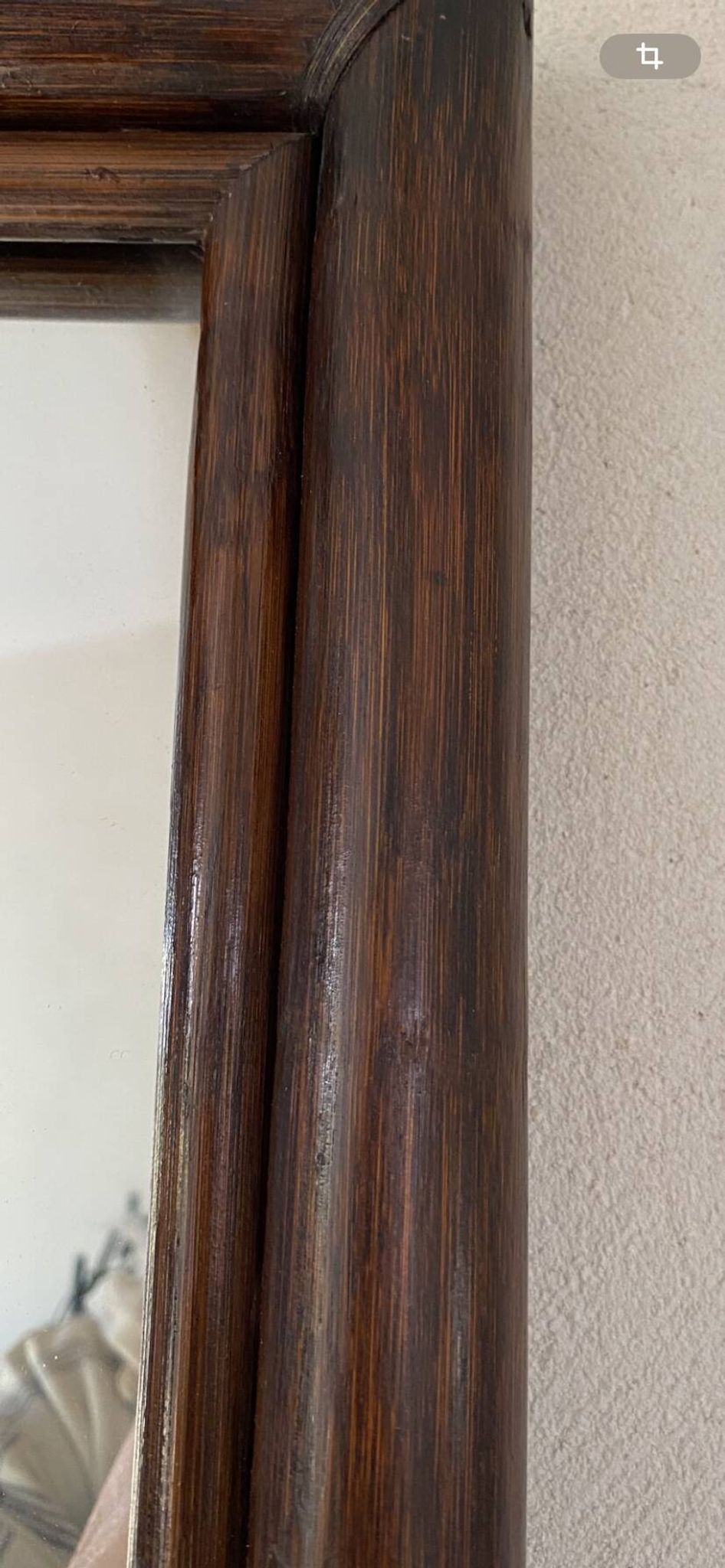 Miroir bois 37x60 cm, années 80