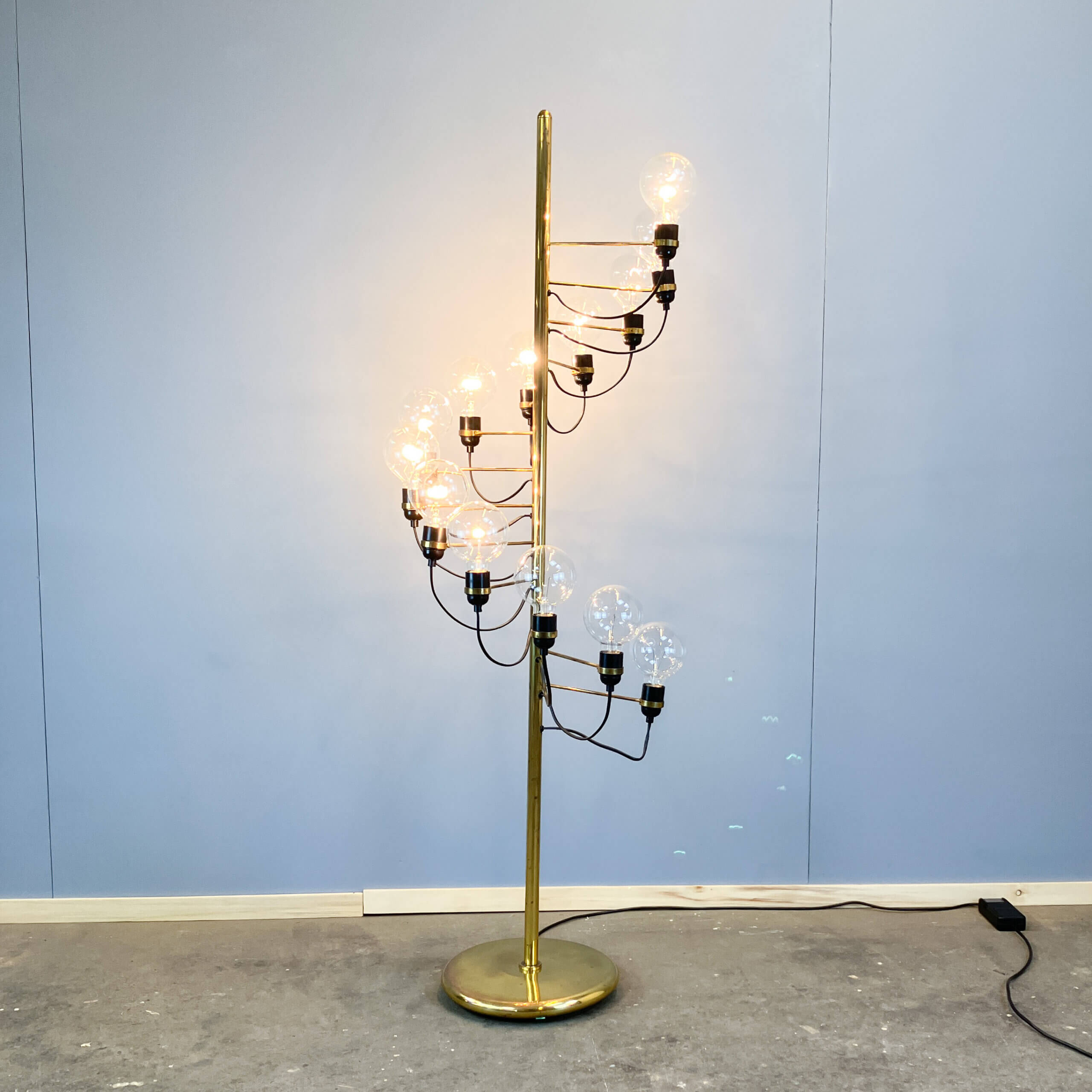 Cascade floor lamp by Star-Leuchten, brass, 1970s