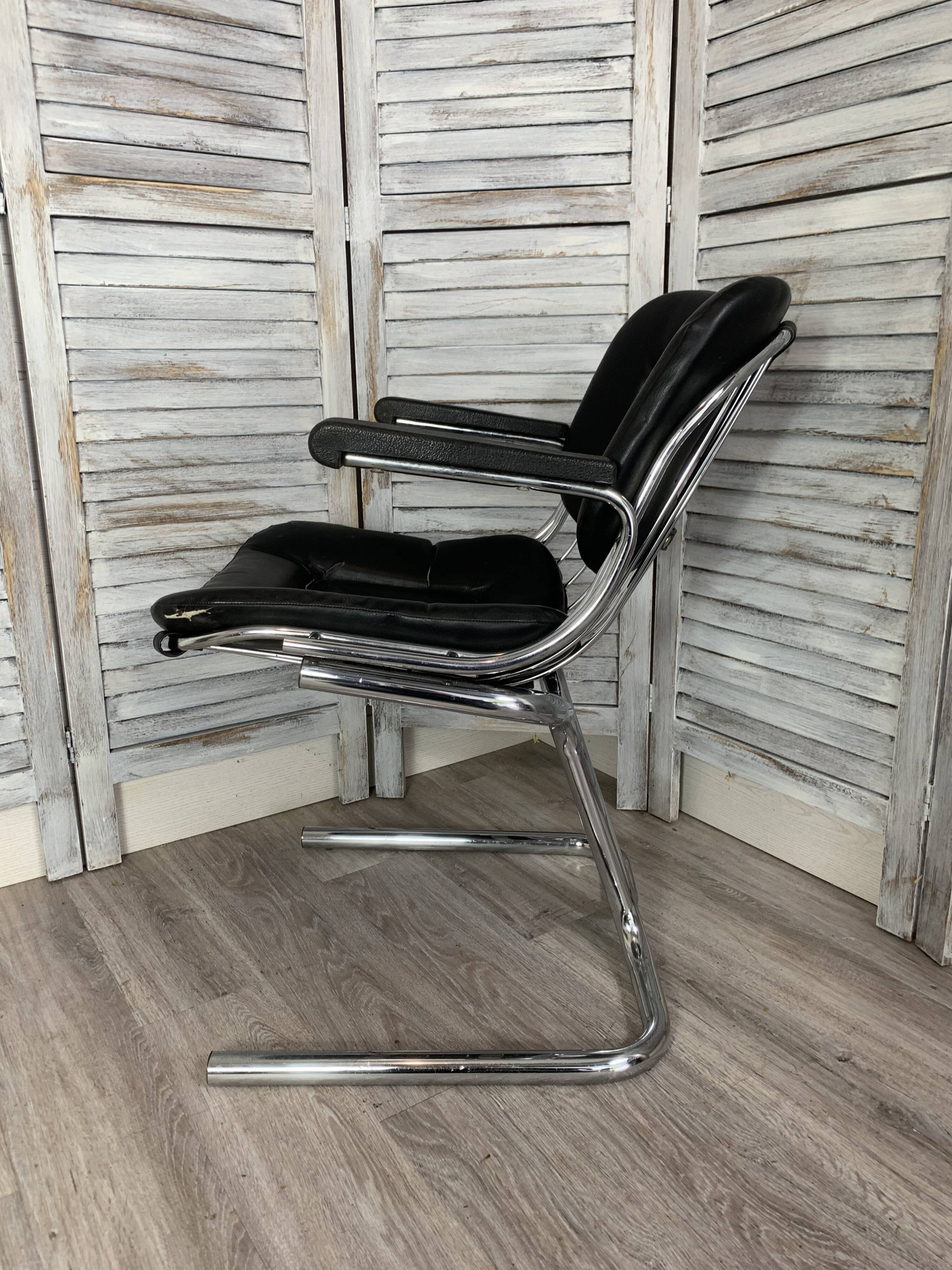 Vintage chrome armchair by Gastone Rinaldi, Italy 1970