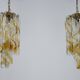 Pair of vintage Torciglione Murano glass chandelier by Mazzega. Italy 1970s