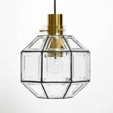 Beautiful rare original 60s  Limburg octagonal glass pendant lamp