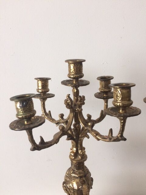 Pair of baroque bronze chandeliers