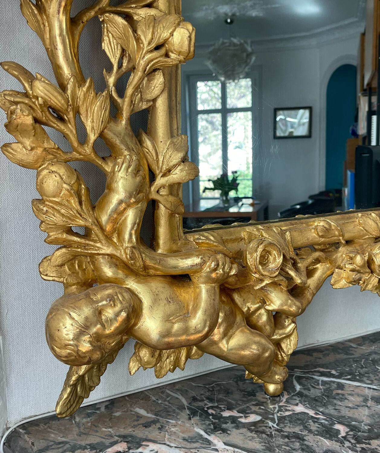 Mirror XVIIIth italian baroque 142x118cm