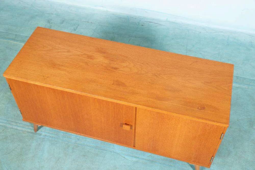Vintage Scandinavian wall unit in oak veneer – 1960s