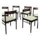6 green Scandinavian chairs
