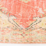 Peach red & beige handmade vintage rug, 175x251cm