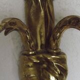 Pair French Antique Empire Double Eagle Head & Tazzle Appliques Detail 4573