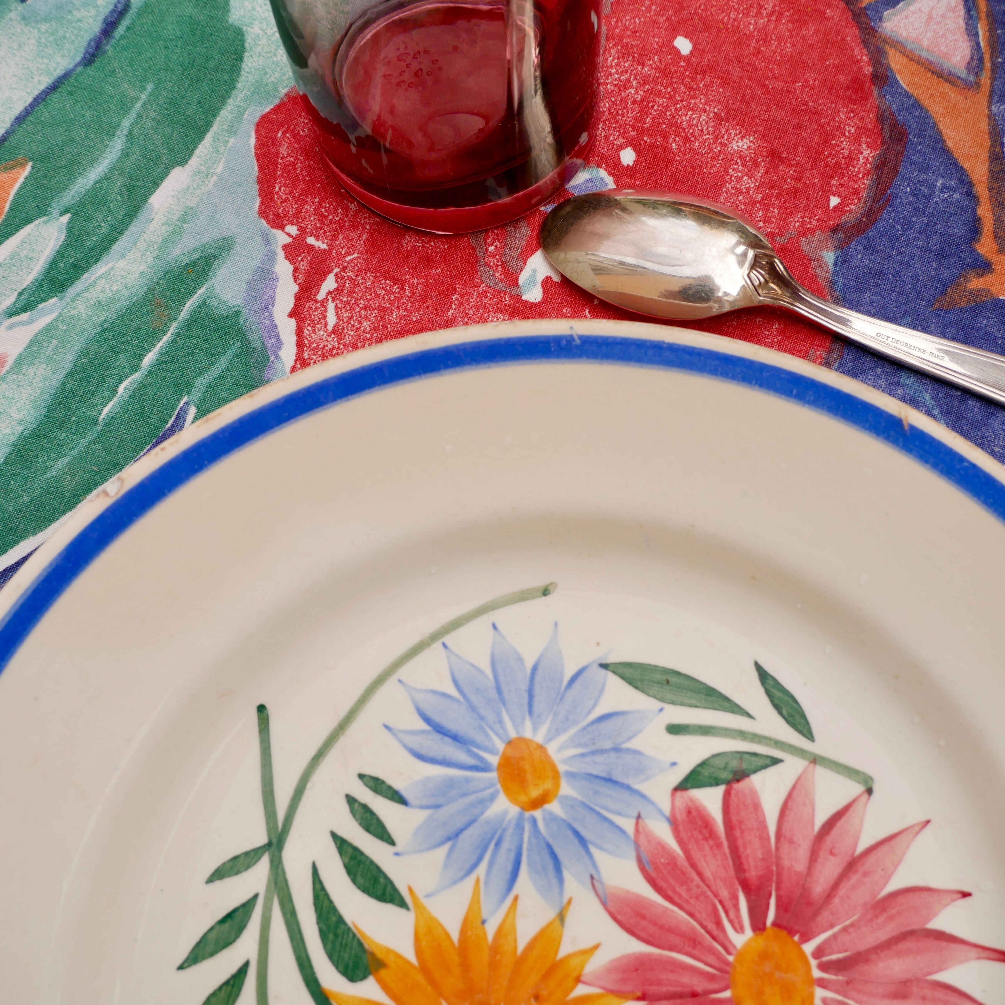 Lot flat plates model "Rustic" Sarreguemines