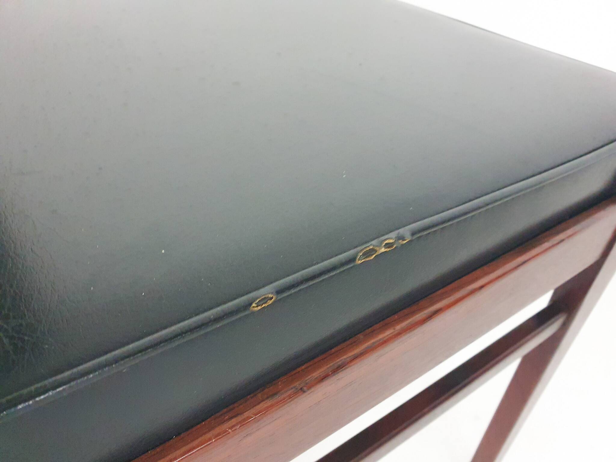 Set of 2 Topform dining chairs in black faux leather, The Netherlands 1950'