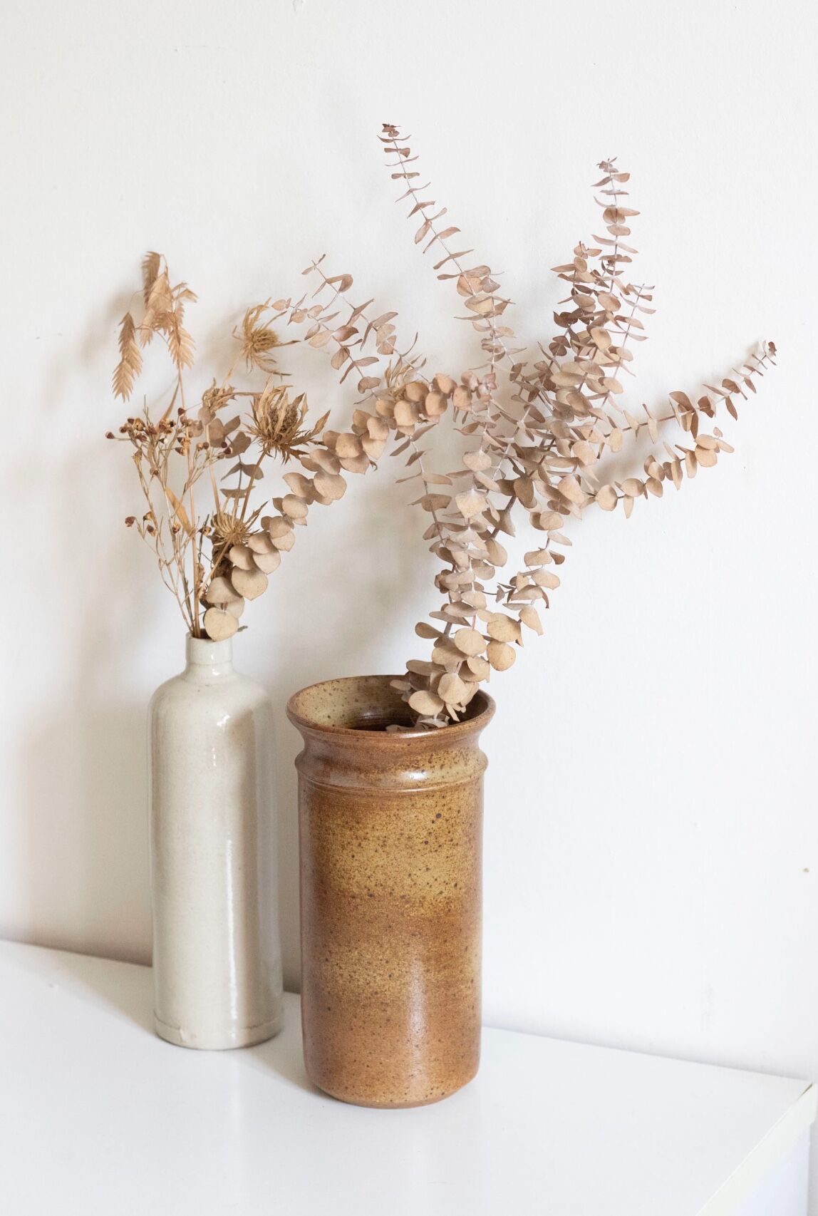 Vintage stoneware vase signed