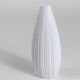 White porcelain vase with striped relief by Rosenthal, designed by Martin Freyer, Germany, 1960s.