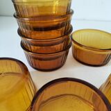Set of 8 Duralex amber-colored ramekins