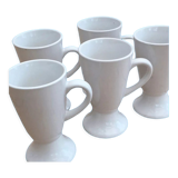 Set of 5 vintage white mazagrans