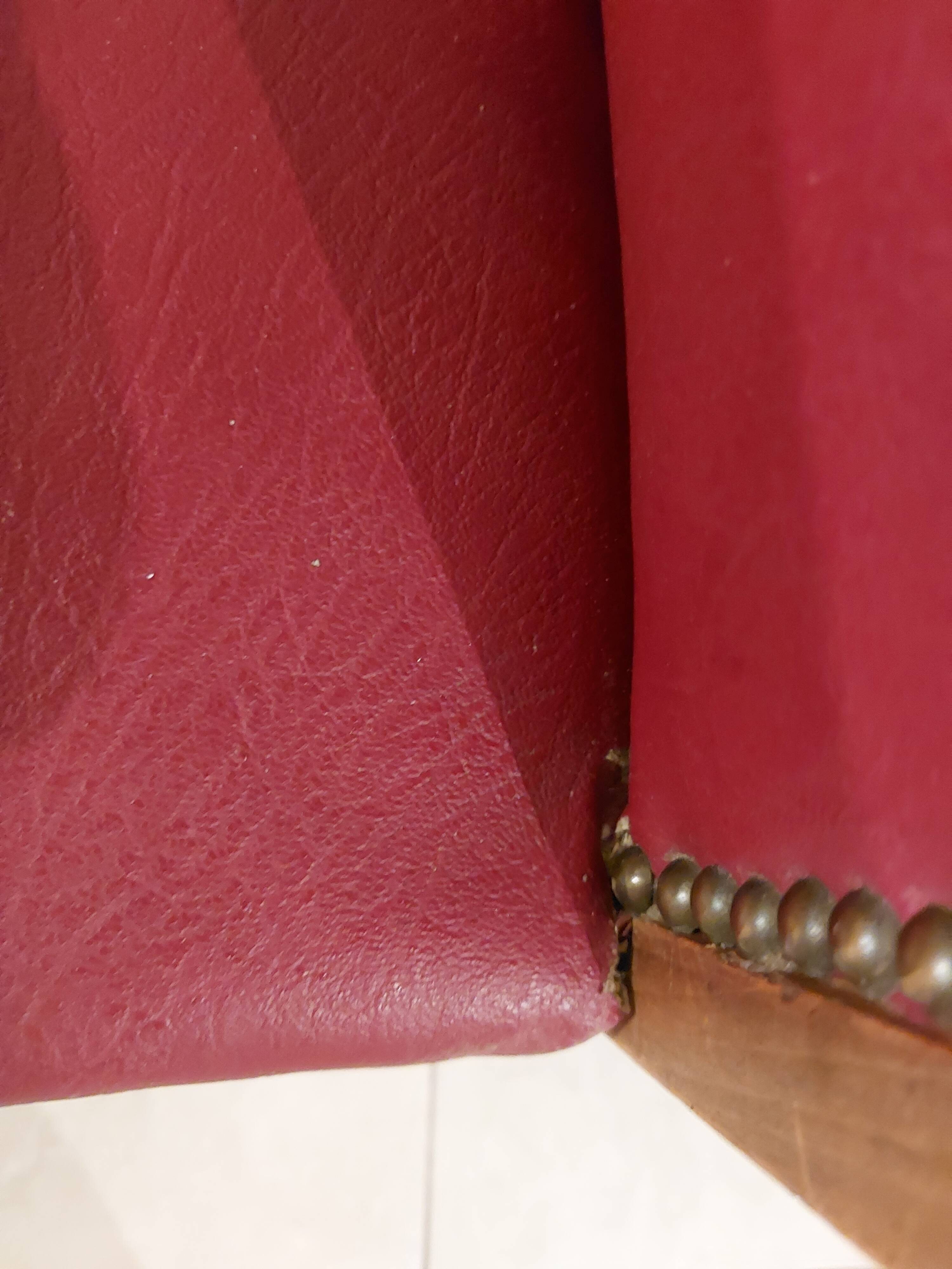 Raspberry red art deco armchair