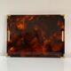 Plateau de service laiton et lucite facon ecaille de tortue