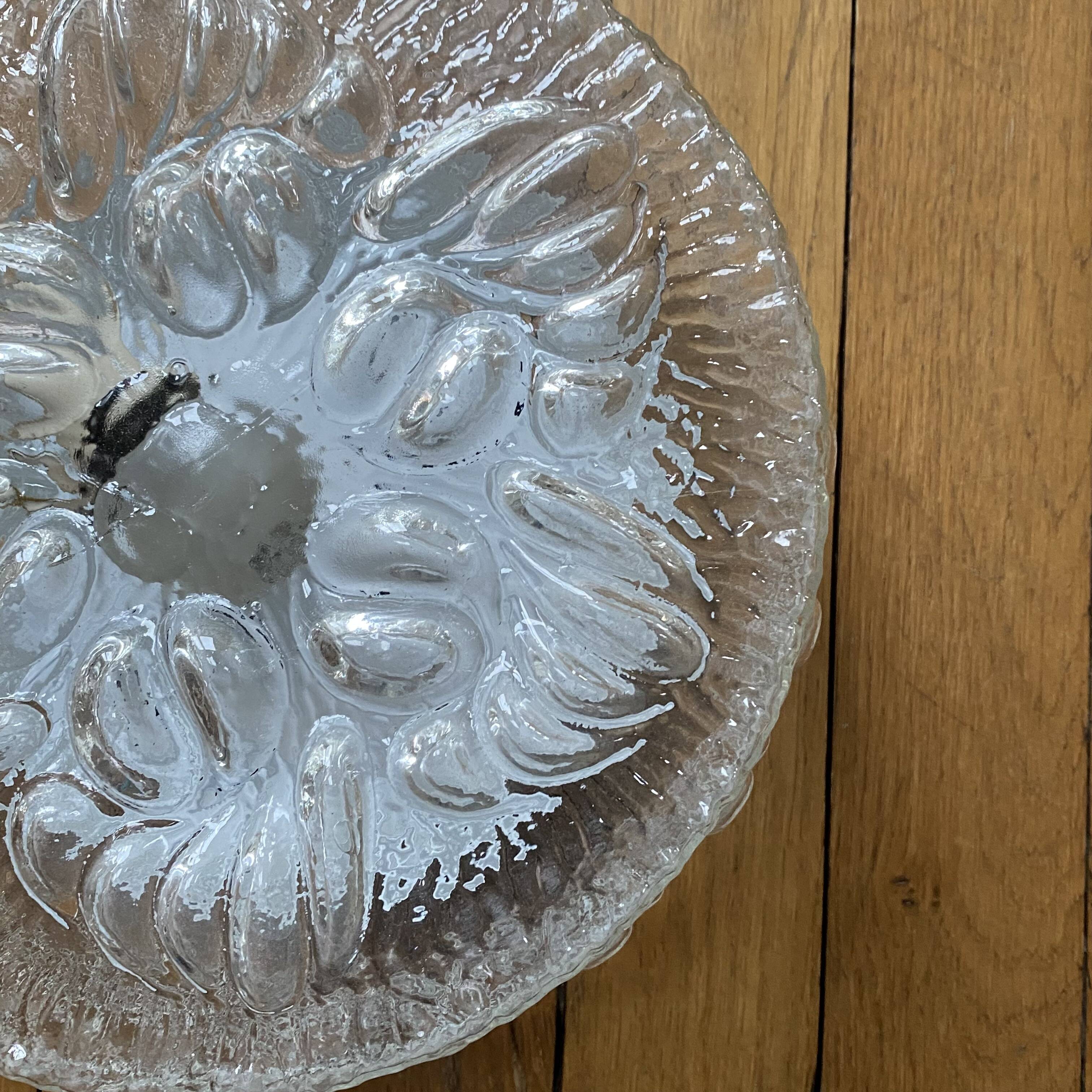 Molded glass wall sconce, 1970s-1980s, ceiling light
