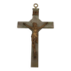 Vintage onyx stone wall crucifix and gold metal christ