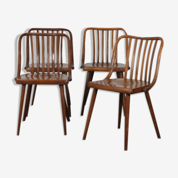 Ensemble de 4 chaises vintage par Antonin Suman pour Ton, 1960