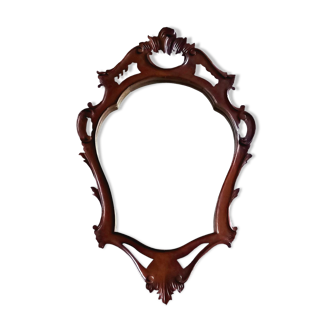 Miroir cartouche de style Louis XV en acajou sculpté