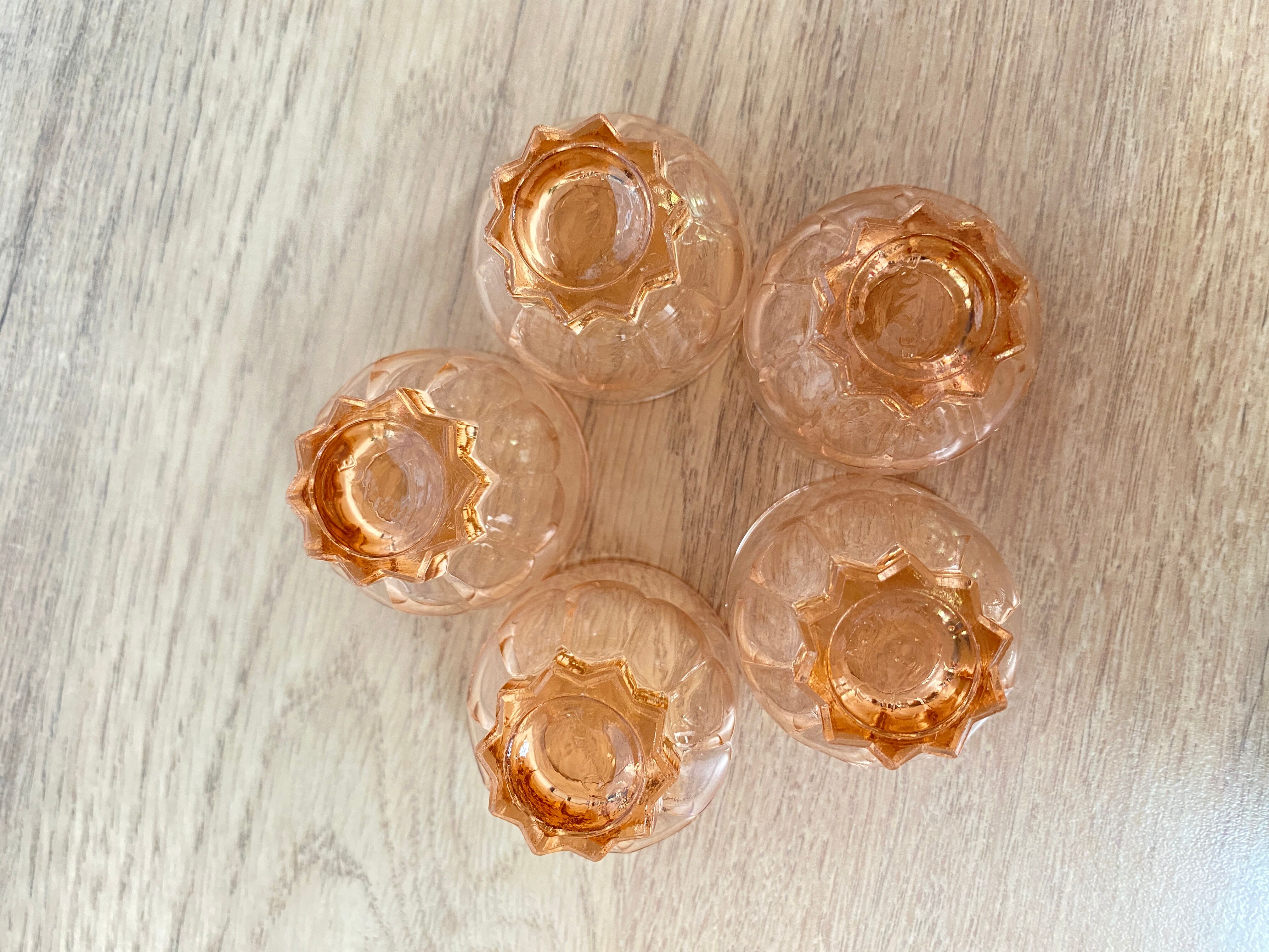 Set of 5 Luminarc pink glasses