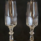 8 flûtes champagne en cristal taillé côtes plates