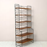 Vintage bookcase with metal frame