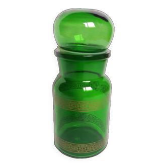 Apothecary bottle green glass jar