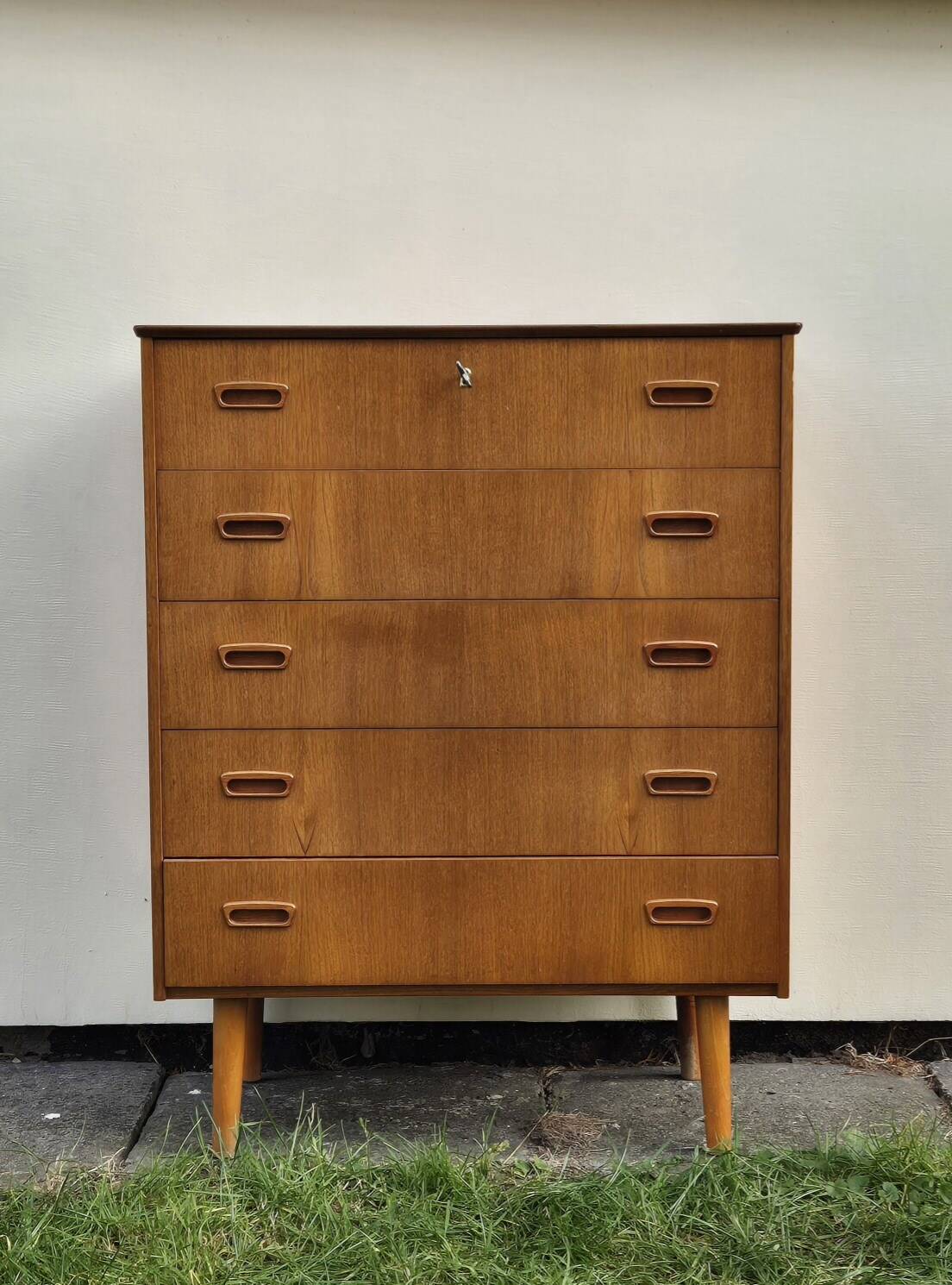 Scandinavian teak chest of drawers, 5 drawers, 1960s