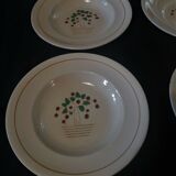 Series of four hollow plates Longwy 50s cherry blossoms