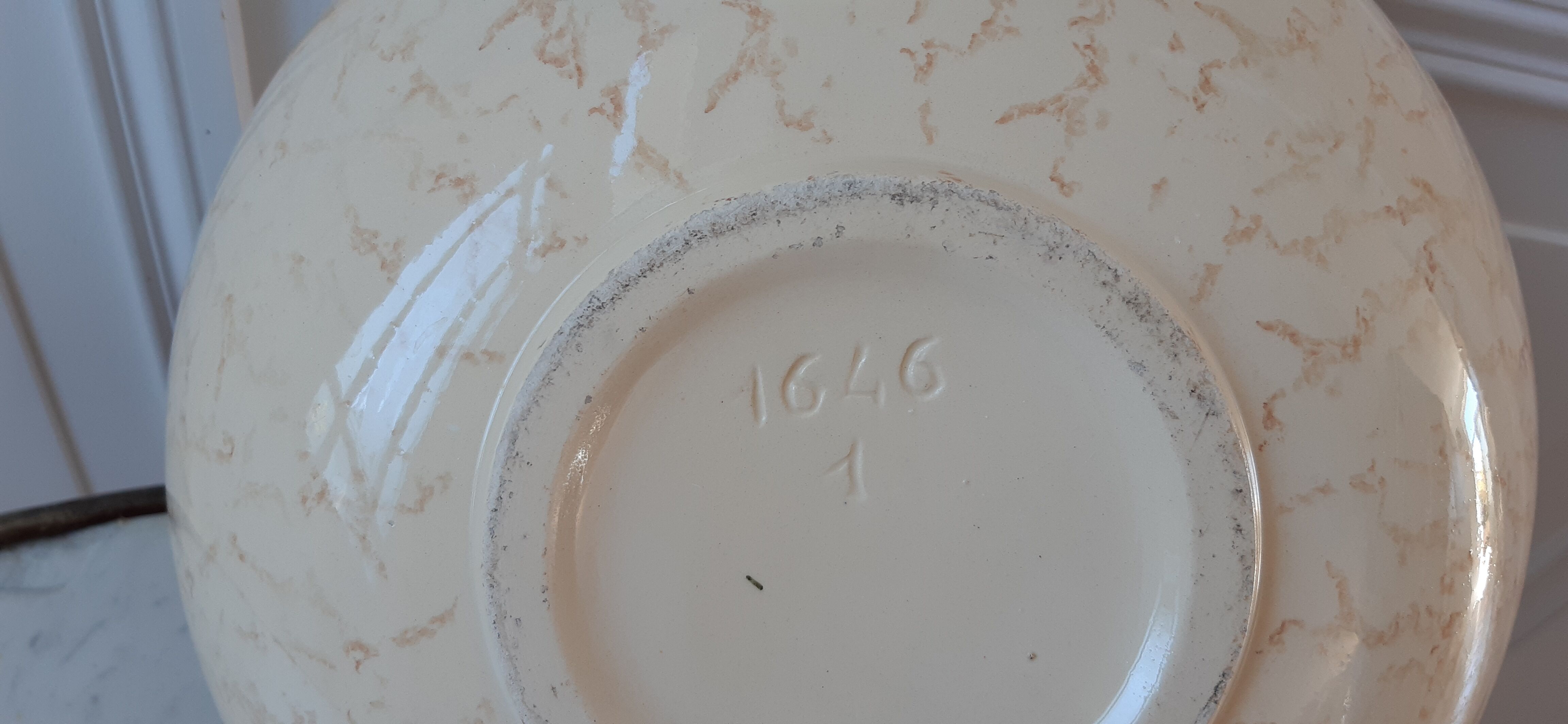 Salad bowl longchamp hand painted years 30-40